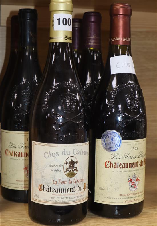 Six assorted bottles of Chateauneuf du Pape
